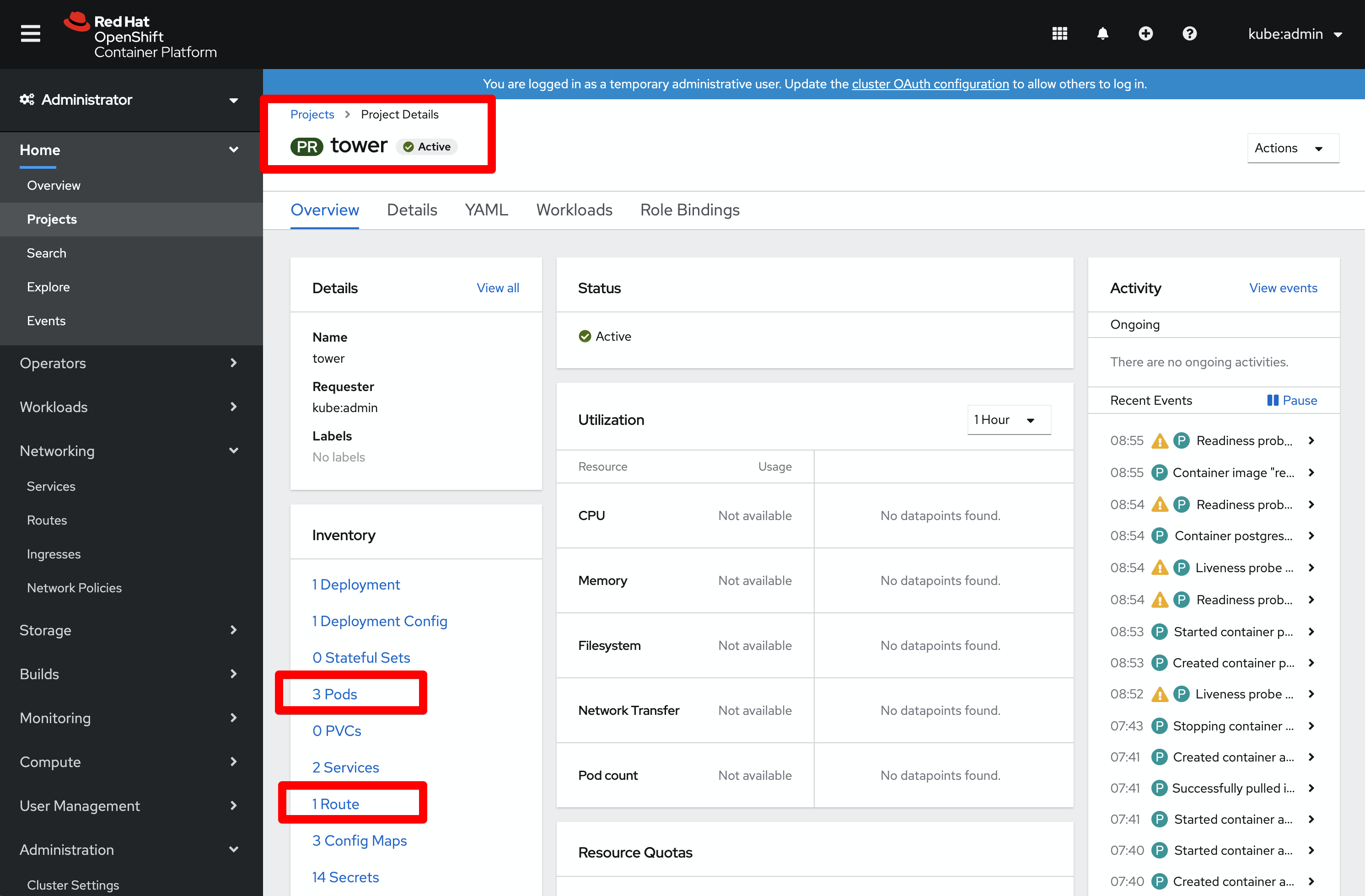 Ansible Tower in OpenShift